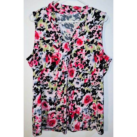 Peter Nygård Tops - Peter Nygård Women's Floral Sleeveless Blouse Size L